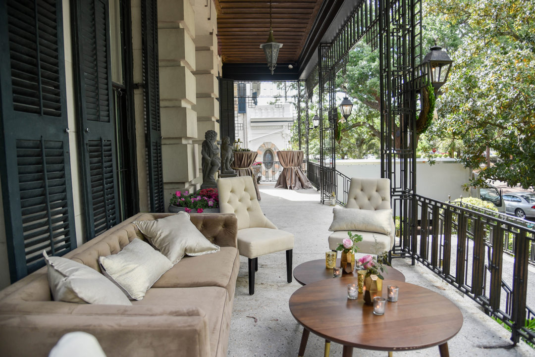 Brockington Hall front porch with outdoor seating